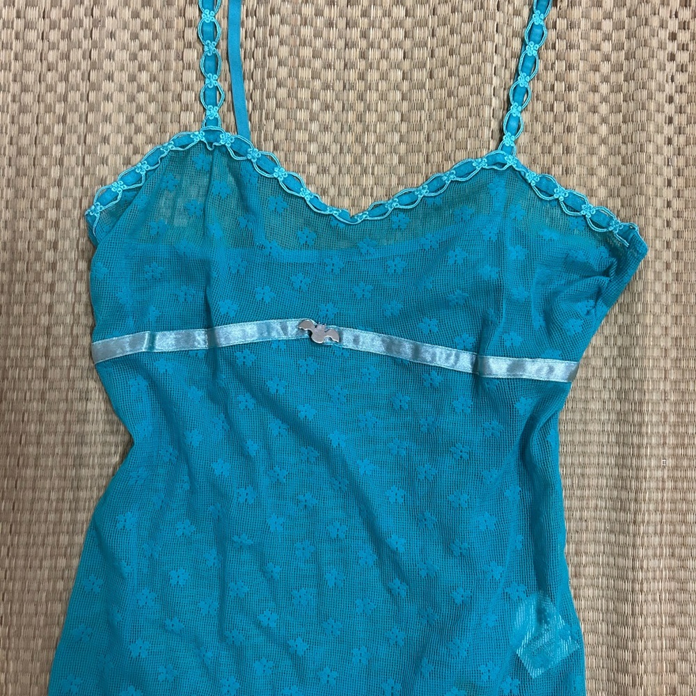 Blue Lace Trim Camisole